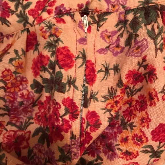 🍂 Additions | Peach Colored Floral Midi Skirt - Picture 2 of 4